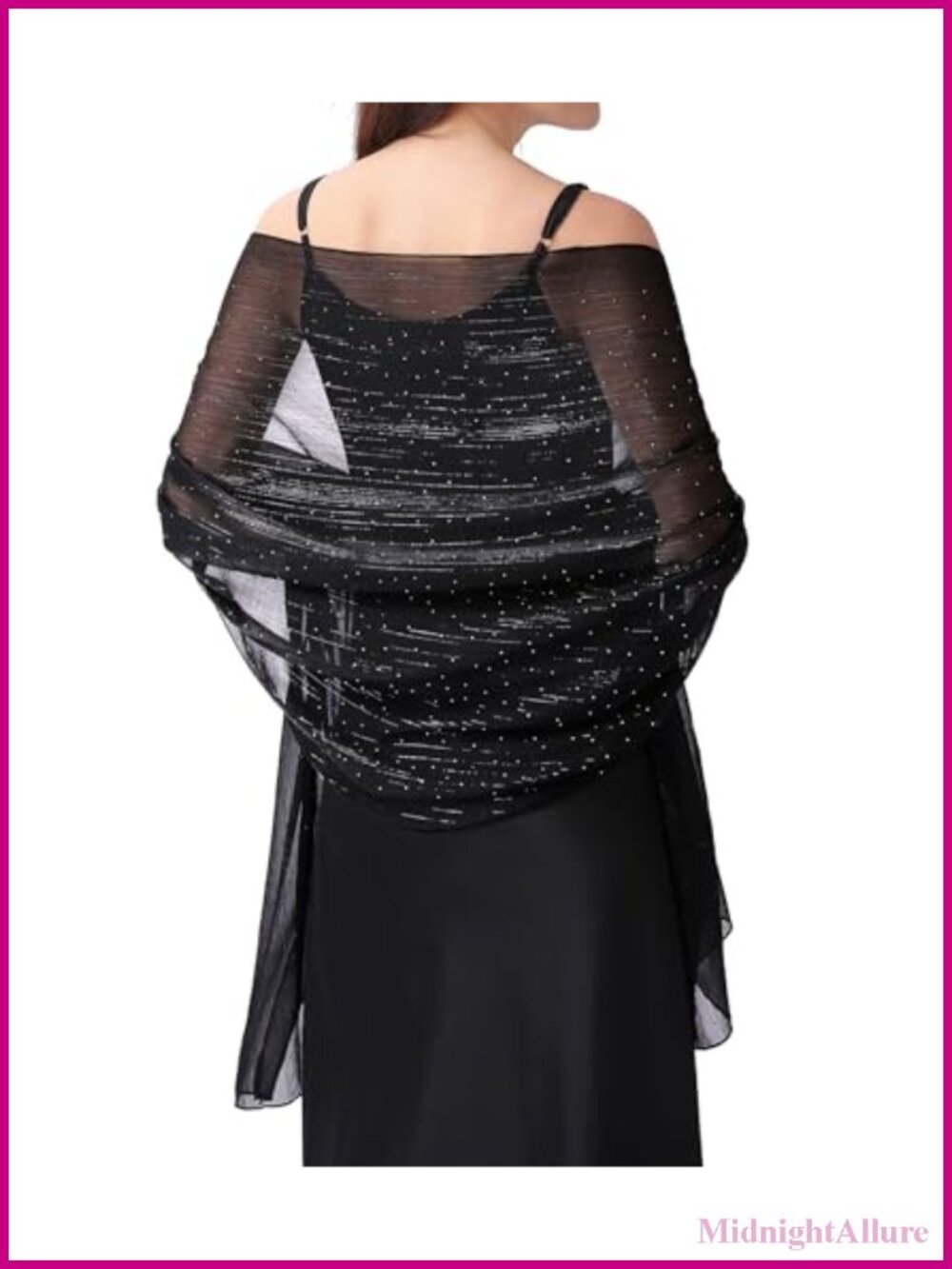 Chiffon Rhinestone Shawl Wrap for Women Formal Evening Wedding